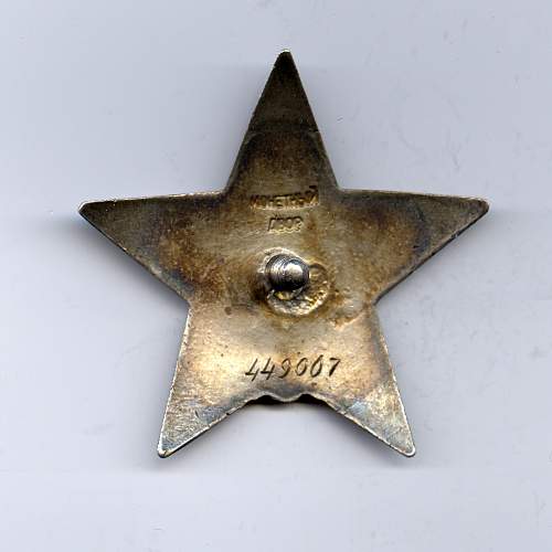 Order of the Red Star, #449007, Platoon Leader 179th Independent Antiaircraft Artillery Battalion