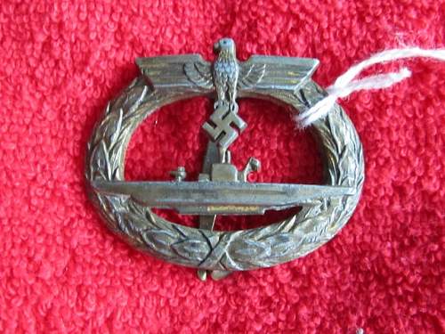 U-Boat Kreigsabzeichen Badge