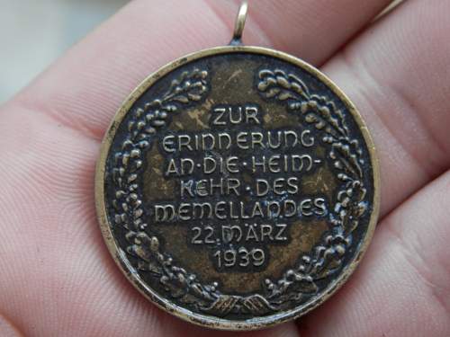 Medaille zur Erinnerung an die Heimkehr des Memellandes original?