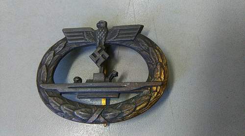 Kriegsmarine U-Boot-kriegsabzeichen original or fake?