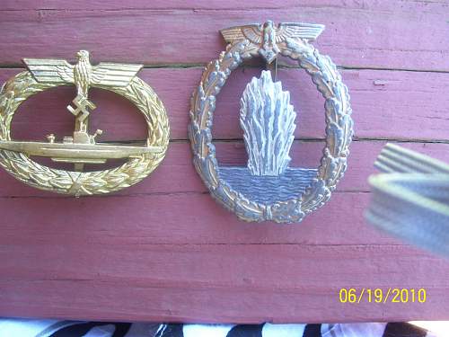 Kriegsabzeichen für Minesuch &amp; U-Boot Kriegsabzeichen.