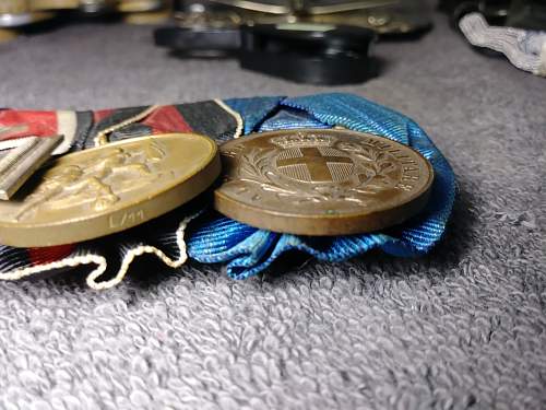WW2 German Medal Bar 3piece ( Ek2 Oct 28, Al Valore ) Named