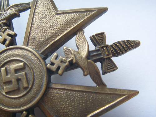 Spanienkreuz in Bronze mit Schwertern CEJ