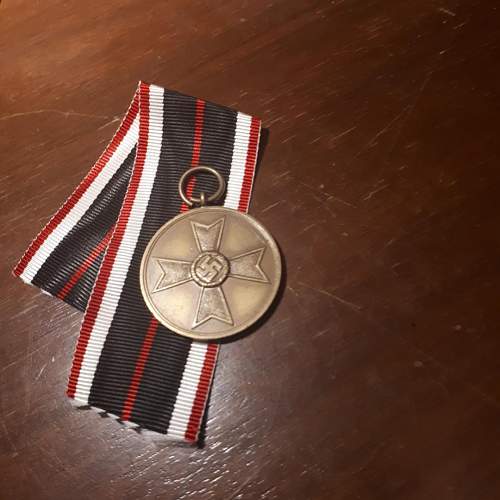 German West Wall Medal and German 1939 War Merit Cross Medal. Real or Fake?
