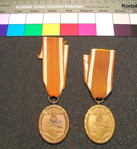 Deutsche Schutzwall Ehrenzeichen (west wall medal) ribbon size question