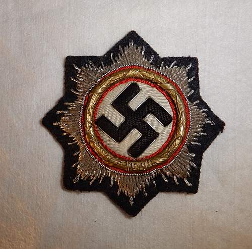Deutsches Kreuz in Gold - Luftwaffe Stoffausführung