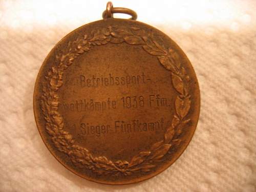 1938 German athletic medal