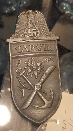 NARVIK shield at antique shop