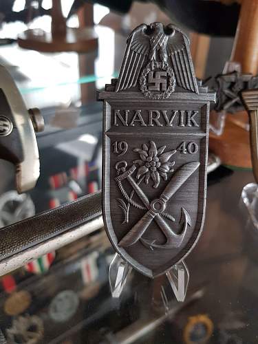 NARVIK shield at antique shop
