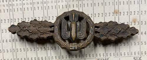 Frontflugspange für Kampfflieger in Bronze - Luftwaffe Bomber Clasp in Bronze