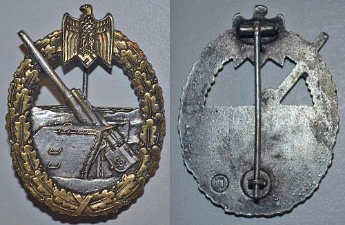 Kriegsabzeichen fur die Marineartillerie