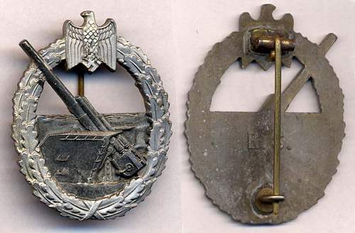 Kriegsabzeichen fur die Marineartillerie