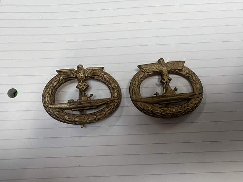 german uboat medals and clasp! fake or real?