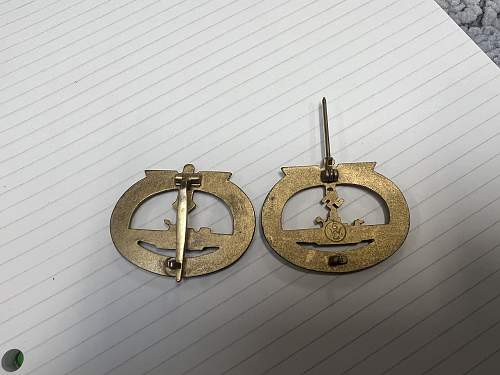 german uboat medals and clasp! fake or real?