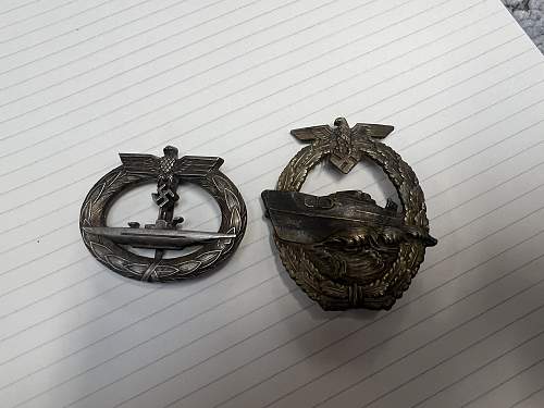 german uboat medals and clasp! fake or real?