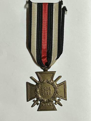 Click image for larger version. 

Name:	WW1 Cross of Honor 1.jpg 
Views:	4 
Size:	213.5 KB 
ID:	1726298