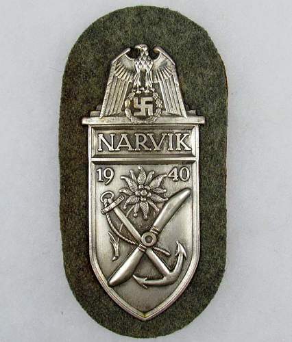 Narvik shield on wool backing....original or fake???