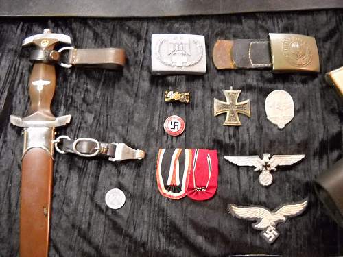 Dagger, Pistol, Pens, Ribbon, Iron Cross, Buckels,....All brought back from France by my Good Friend