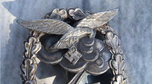 my new Luftwaffe Erdkampfabzeichen and Luftwaffe 4 year service medal