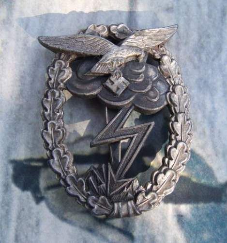 my new Luftwaffe Erdkampfabzeichen and Luftwaffe 4 year service medal