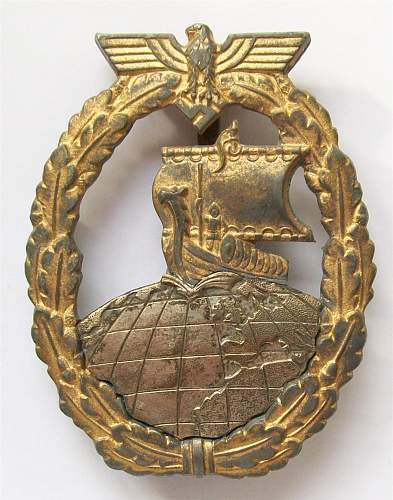 Kriegsmarine Kriegsabzeichen für Hilfskreuzer/Auxiliary Cruiser war badge