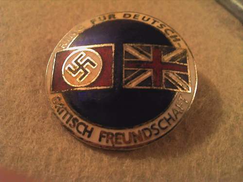 British and German relations enamelled badge, clarification needed please