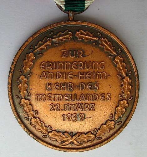 Memel medal in question.