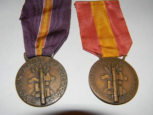 spanish medals for german/italian volontaries