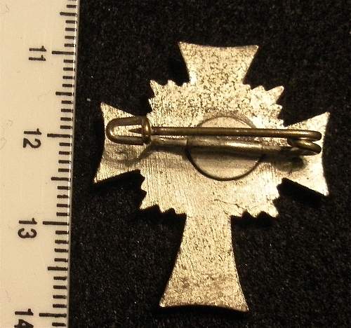 Ehrenkreuz der Deutschen Mutter 2. Stufe, Silver, mid-size pin back