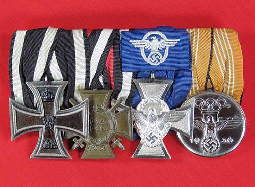 German Police 18 year medal bar