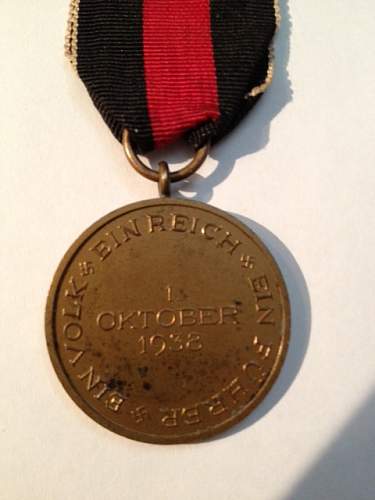 Medaille zur Erinnerung an den 1. Oktober 1938 - Commemorative Medal october 1st 1938.