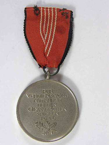 Third Reich Olympics Medal: Olympia Erinnerungsmedaille