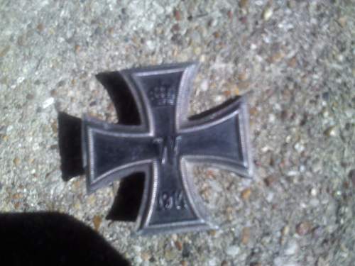 German Merit medal and WWI iron crosses