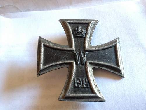 German Merit medal and WWI iron crosses