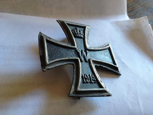 German Merit medal and WWI iron crosses