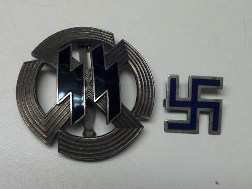 Need help - Germanische Leistungsrune and swastika badge - real or fake