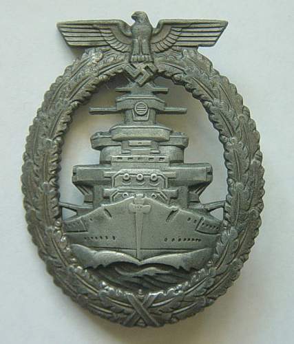 Kriegsmarine Flottenkriegsabzeichen/High Seas Fleet war badge