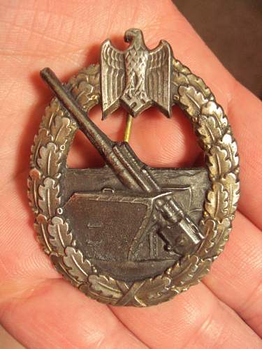 Ww2 german coastal artillery badge marine artillerie fll