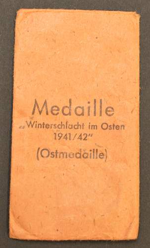 Medaille &quot;Winterschlacht im Osten 1941/42&quot; (Ostmedaille) - Hans Dieren