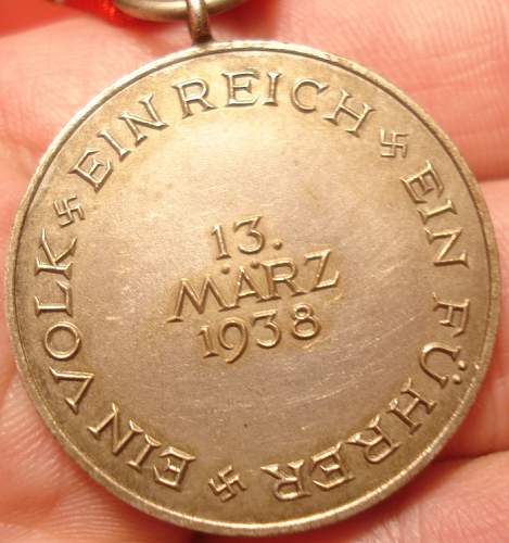 Medaille zur Erinnerung an den 13. März 1938.