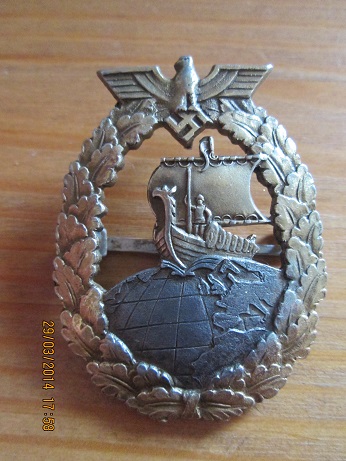 2  kriegabzeichen fur hilfskreuzer ( auxilliary cruiser war badge )