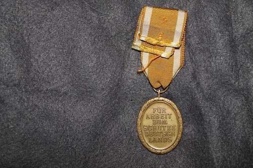 luftschutz 1938 medal and westwall medal