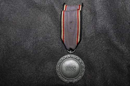 luftschutz 1938 medal and westwall medal