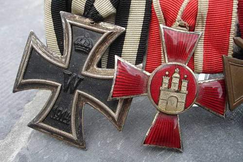 SS 8 year service medal in 4 medal bar.