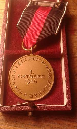 1st Oktober Sudetenland Medal for opinions please