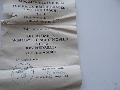 Medaille &quot;Winterschlacht im Osten 1941/42&quot; (Ostmedaille)