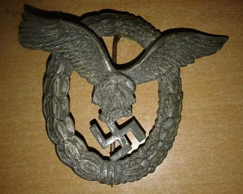 luftwaffe pilot observer badge, original?