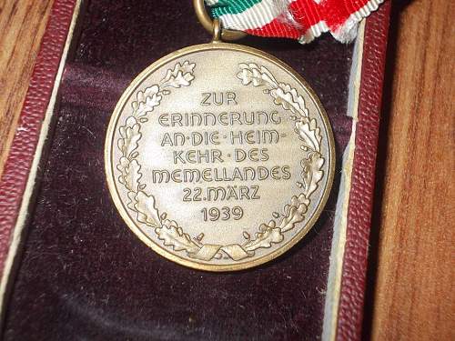 Medaille zur Erinnerung Memellandes for review
