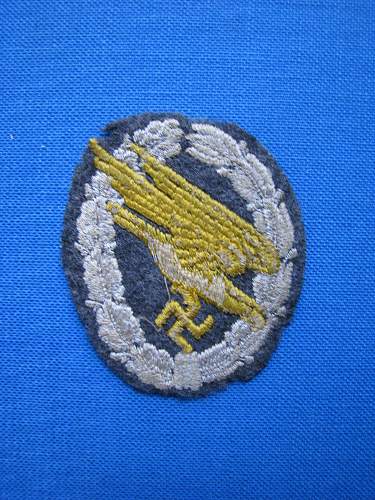 Fallschirmschützenabzeichen der Luftwaffe cloth