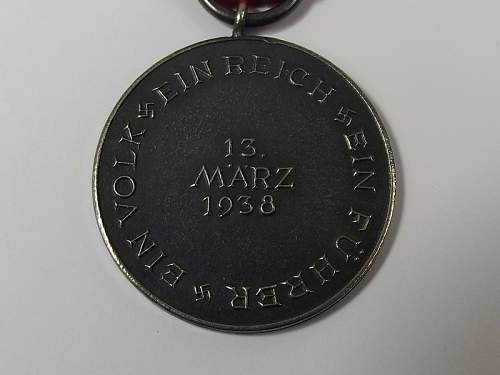 Medaille zur Erinnerung an den 13. März 1938